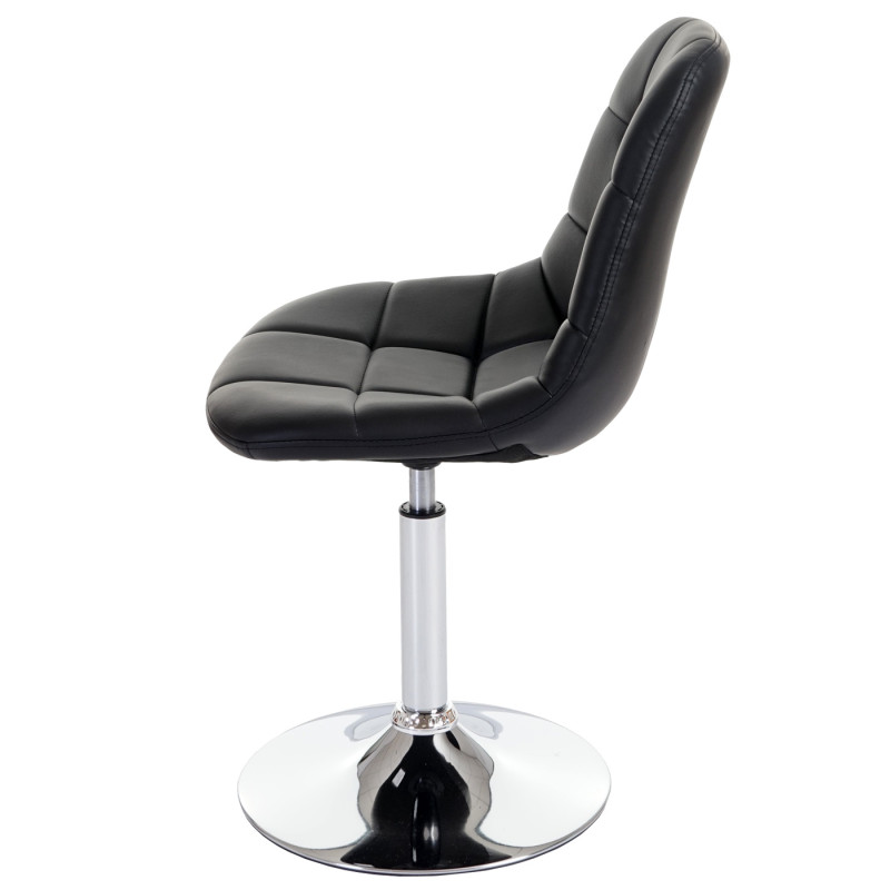 6x chaise de salle à manger Cascina, fauteuil pitovante, chrome - similicuir noir