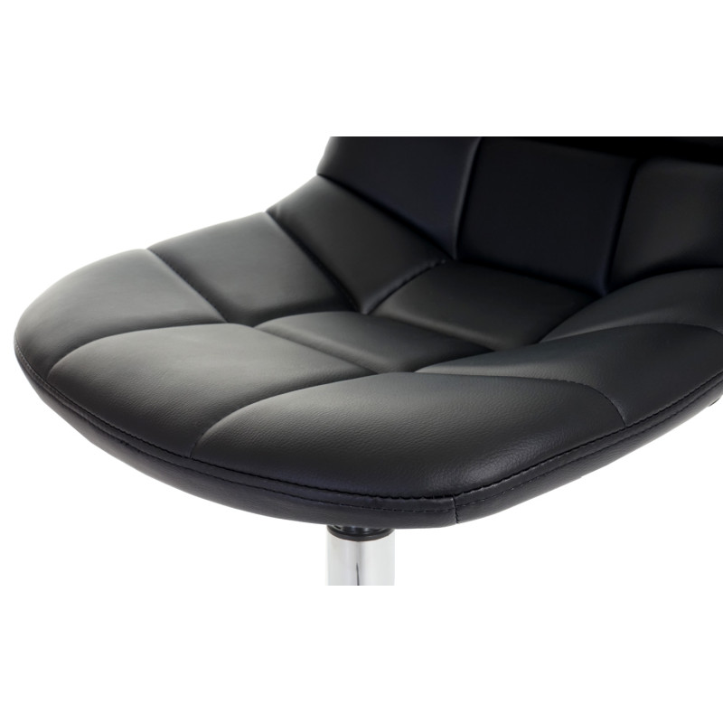 6x chaise de salle à manger Cascina, fauteuil pitovante, chrome - similicuir noir