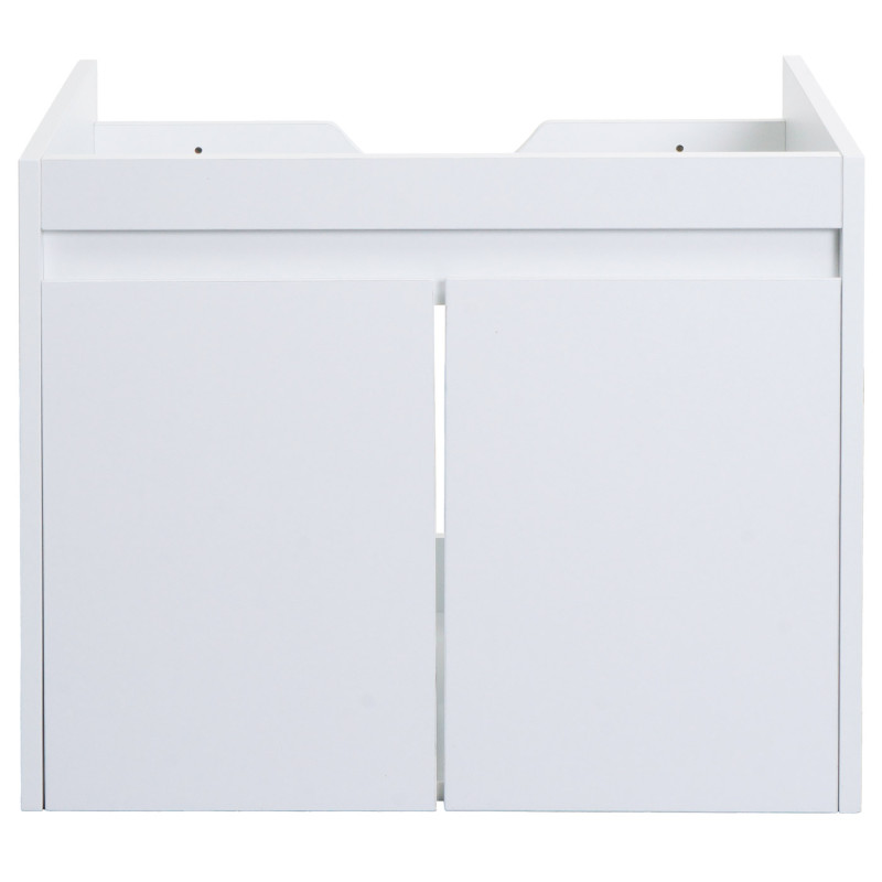 Meuble sous-lavabo meuble sous-lavabo salle de bain, MVG 2 portes 48x59x46cm - blanc