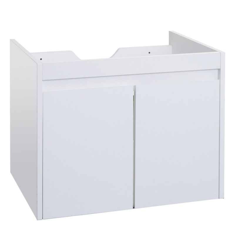 Meuble sous-lavabo meuble sous-lavabo salle de bain, MVG 2 portes 48x59x46cm - blanc