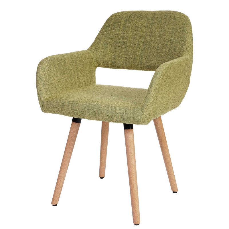 6x chaise de salle à manger Altena II, fauteuil, design rétro des années 50 - tissu, vert clair