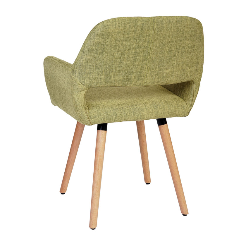 6x chaise de salle à manger Altena II, fauteuil, design rétro des années 50 - tissu, vert clair