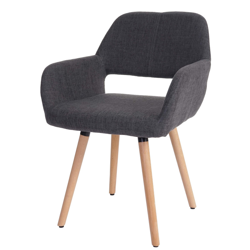 6x chaise de salle à manger Altena II, fauteuil, design rétro des années 50 - tissu, gris