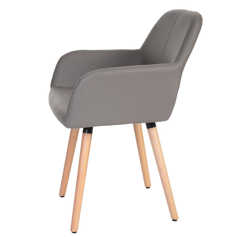 6x chaise de salle à manger Altena II, fauteuil, design rétro des années 50 - similicuir, taupe