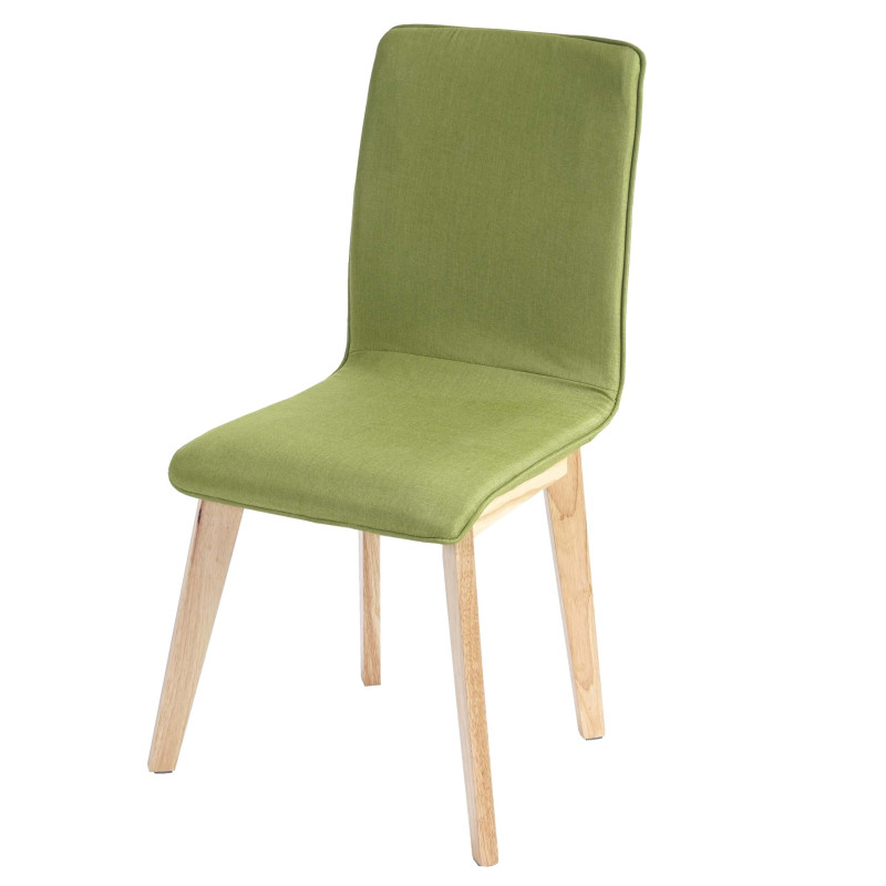 6x chaise de salle à manger Zadar, fauteuil, design rétro des années 50, tissu - vert avec couture