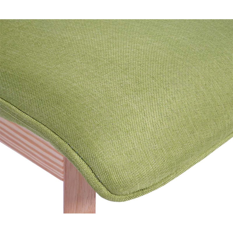 6x chaise de salle à manger Zadar, fauteuil, design rétro des années 50, tissu - vert avec couture