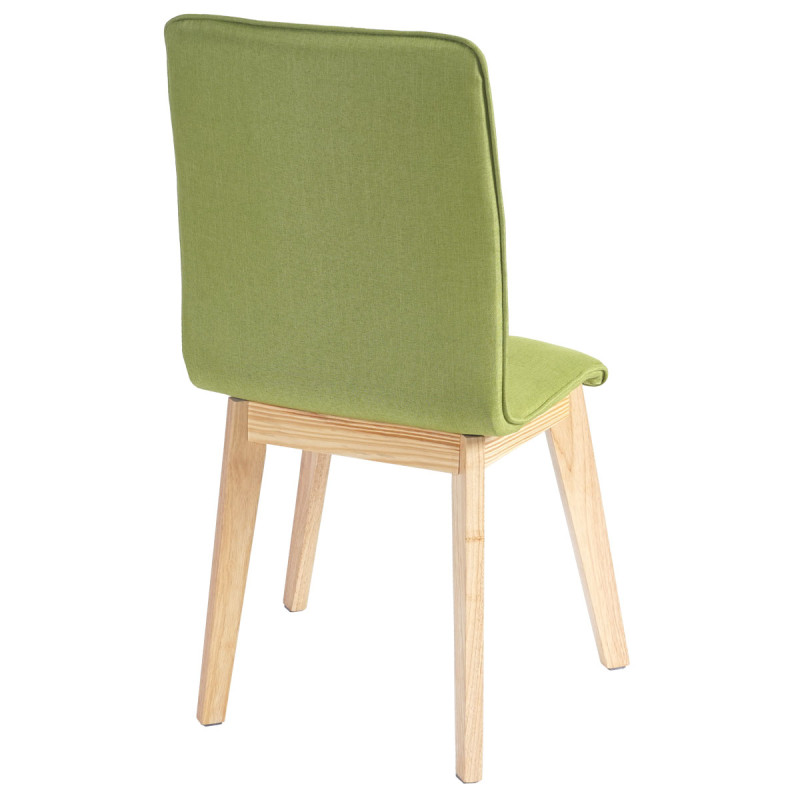 6x chaise de salle à manger Zadar, fauteuil, design rétro des années 50, tissu - vert avec couture