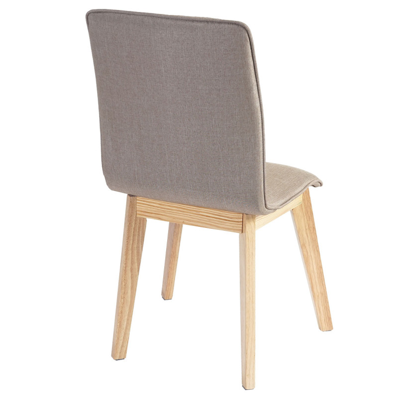 6x chaise de salle à manger Zadar, fauteuil, design rétro des années 50, tissu - marron avec couture