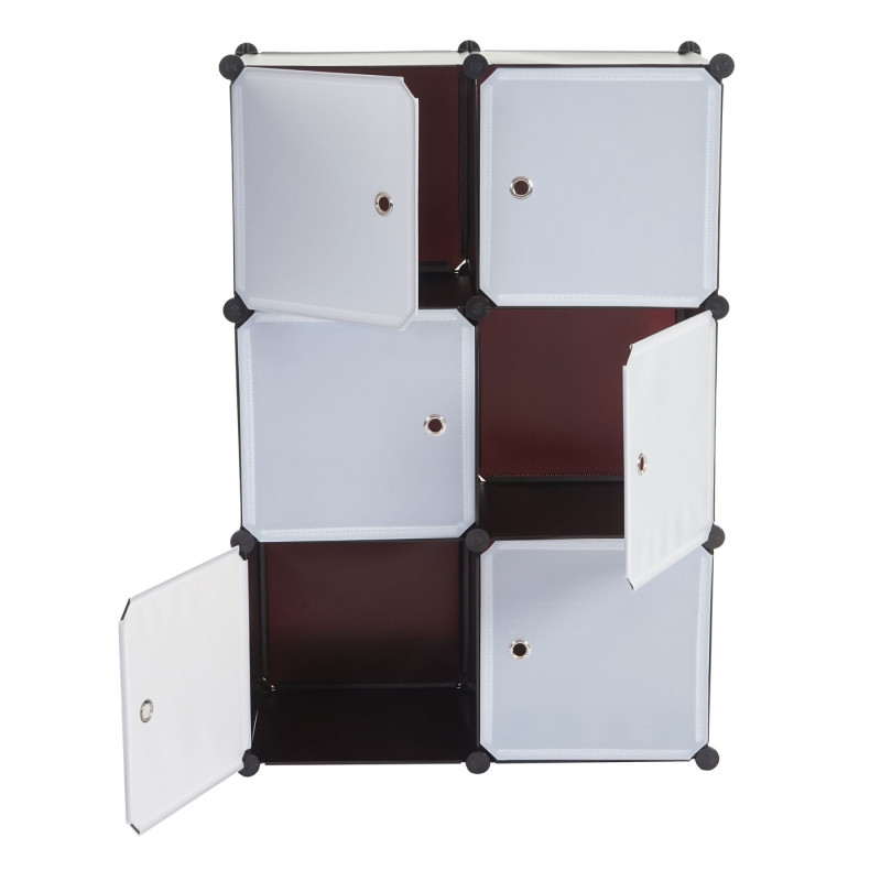 Etagère de rangement Sydney T307, système emboîtable, placard, 12 boîtes à 36x36x36cm, marron