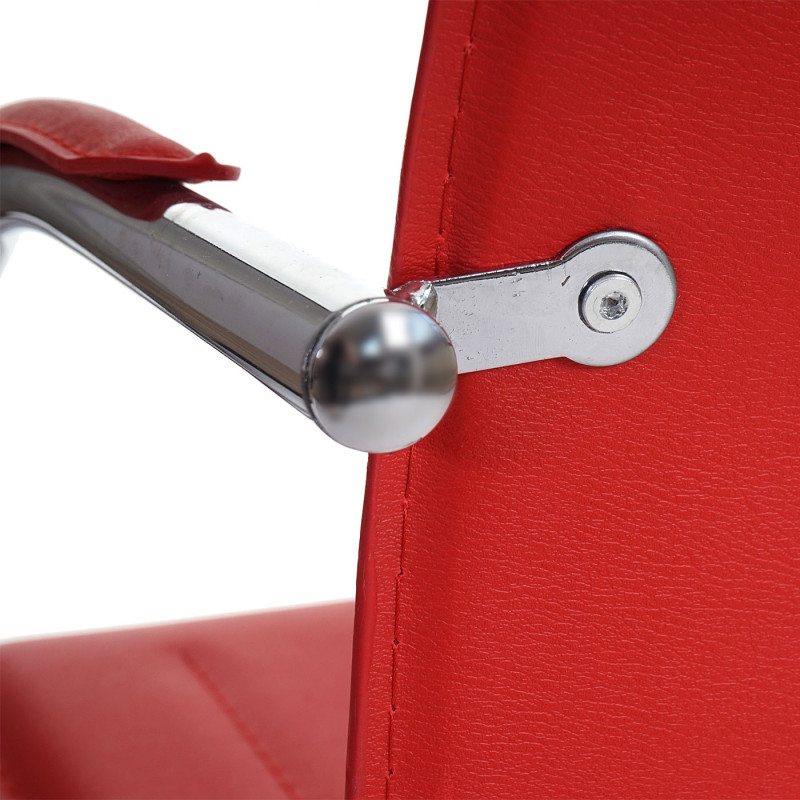 2x chaise de conférence Samara, chaise visiteurs cantilever, similicuir - rouge