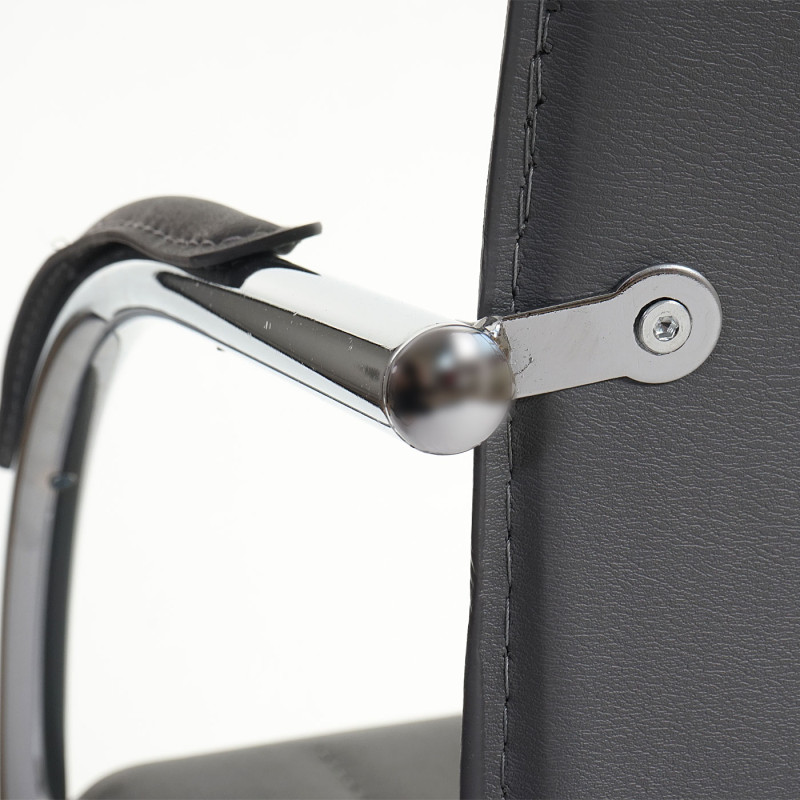 2x chaise de conférence Samara, chaise visiteurs cantilever, similicuir - gris