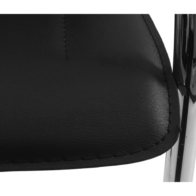2x chaise de conférence Samara, chaise visiteurs cantilever, similicuir - noir
