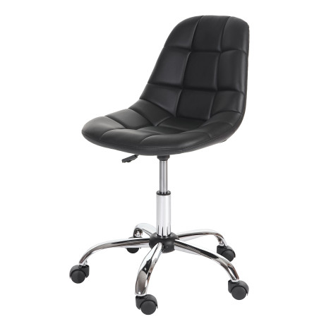 Fauteuil de bureau Lier, chaise pitovante, siège baquet, similicuir - noir