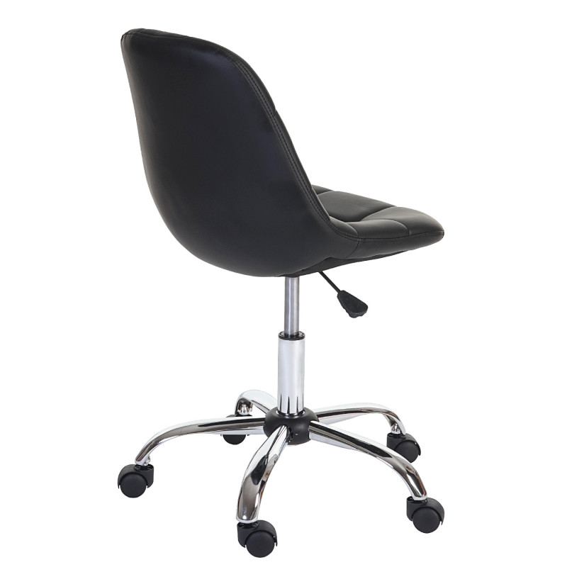 Fauteuil de bureau Lier, chaise pitovante, siège baquet, similicuir - noir