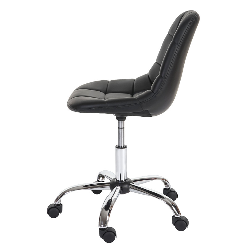 Fauteuil de bureau Lier, chaise pitovante, siège baquet, similicuir - noir