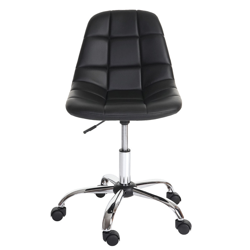 Fauteuil de bureau Lier, chaise pitovante, siège baquet, similicuir - noir