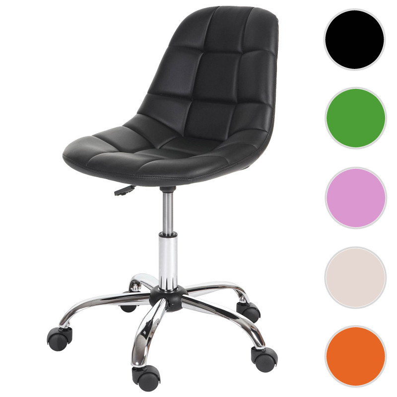 Fauteuil de bureau Lier, chaise pitovante, siège baquet, similicuir - noir