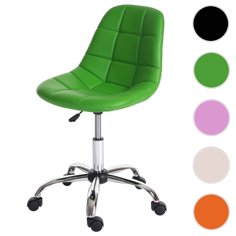 Fauteuil de bureau Lier, chaise pitovante, siège baquet, similicuir - vert