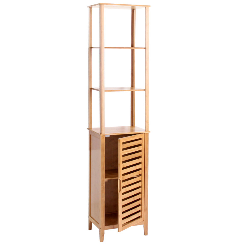 Set de salle de bain Narita, étagère, armoire, commode avec casier, bambou - 4 pièces