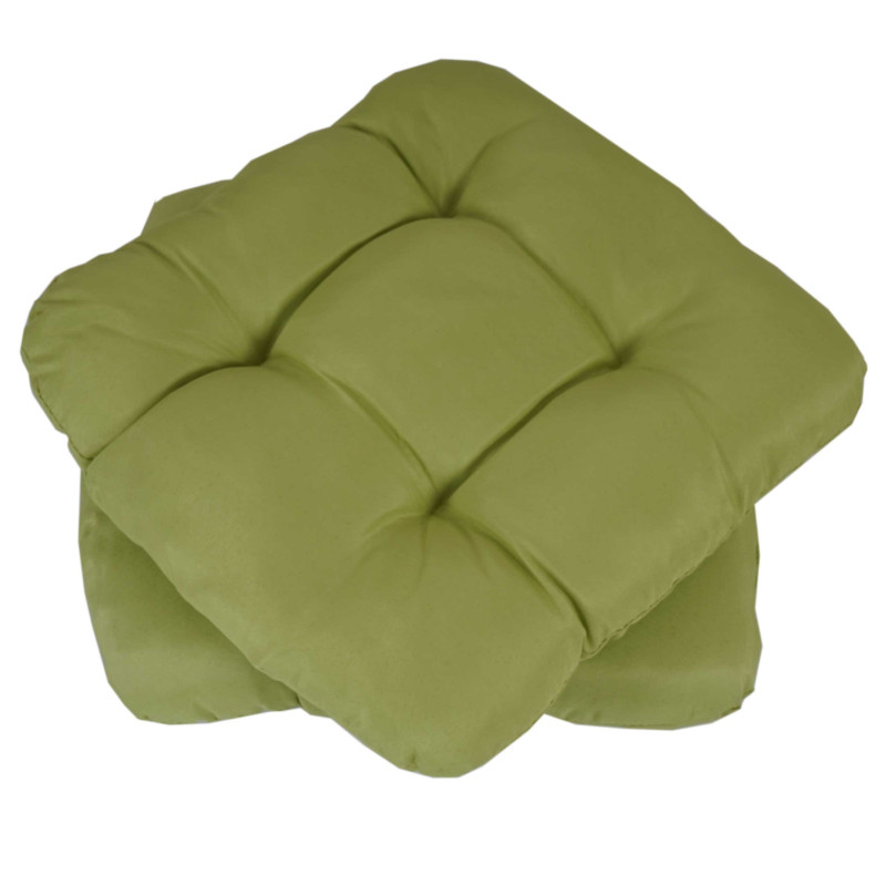 2-1-1 garniture de jardin Split, alu, ensemble canapé fauteuils, lounge, polyrotin - 4 coussins vert clair