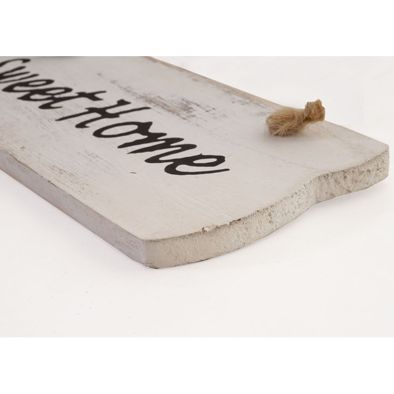 Planche murale Sweet Home, planche décorative, panneau style shabby, vintage, 10x25x1cm, blanc