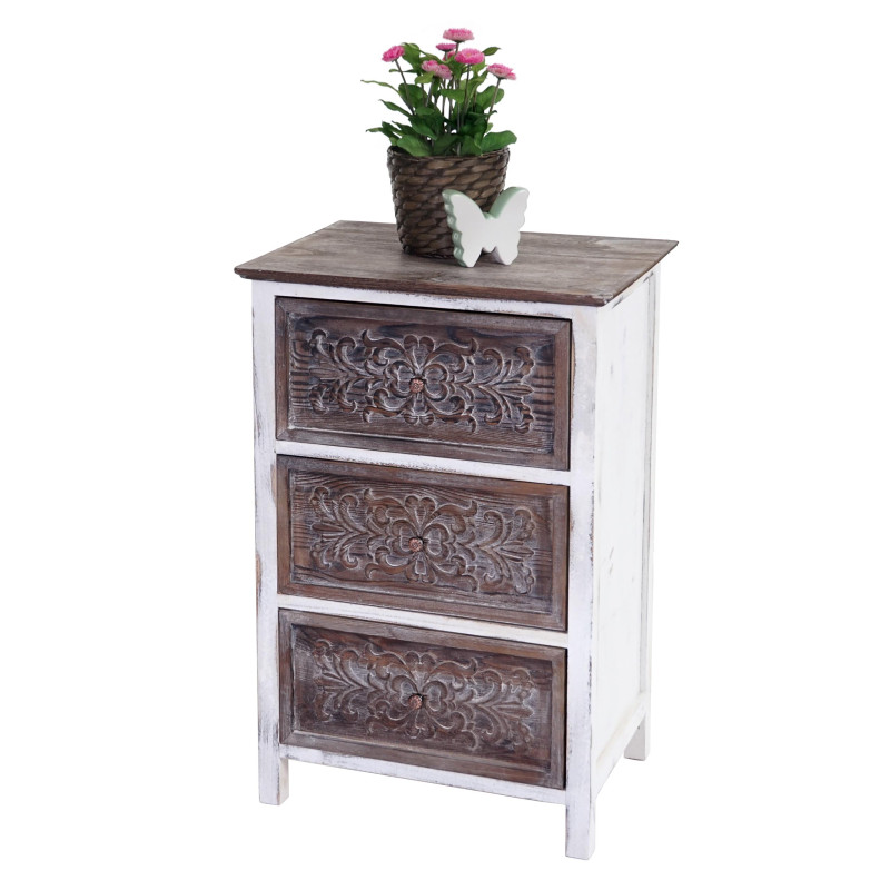 Commode Galway, commode à tiroir, armoire, style shabby, vintage 67x45x34cm