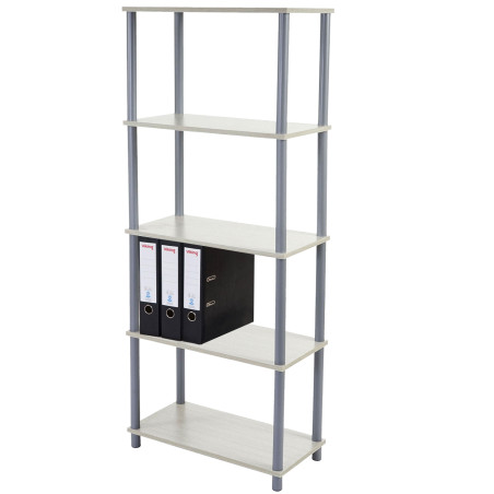 Étagère Hempton, étagère indépendante de ménage / rack, chêne clair - 5 tablettes