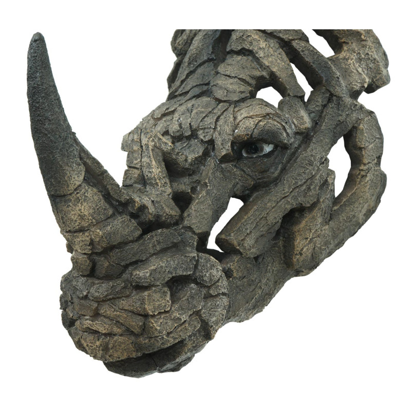 Deko crâne décoration murale tête trophée, polyrésine Indoor Outdoor - tête de rhinocéros 26cm