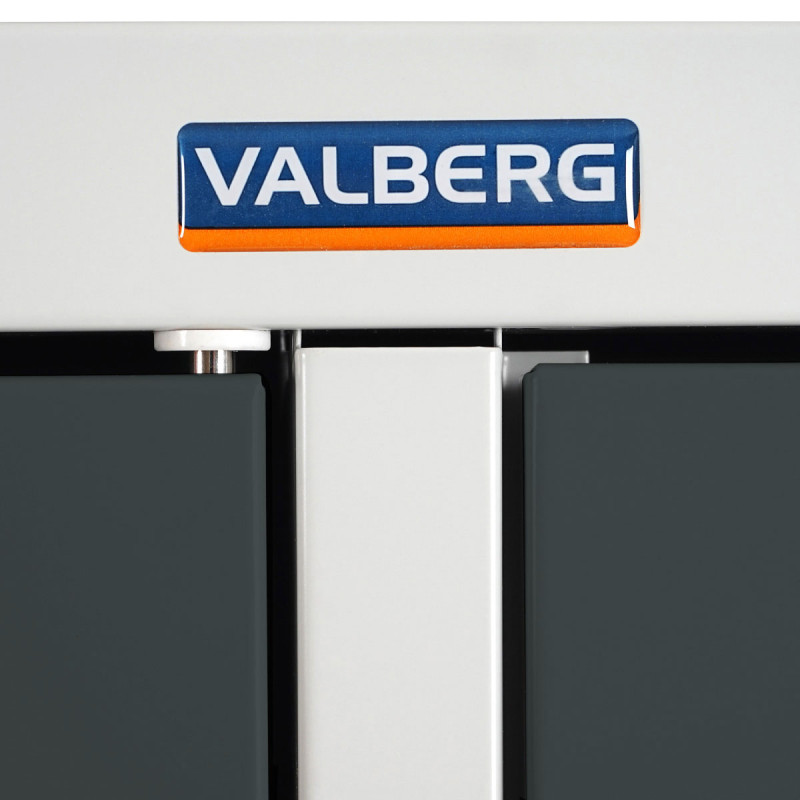 Vestiaire Valberg T335, coffre-fort en métal / acier, 8 casiers, 183x58x50cm - anthracite