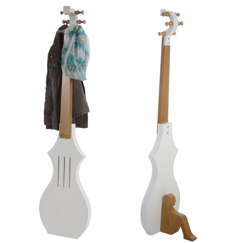 Portemanteau Mayenne, garde-robe, portant, aspect guitare, 157x39x36cm