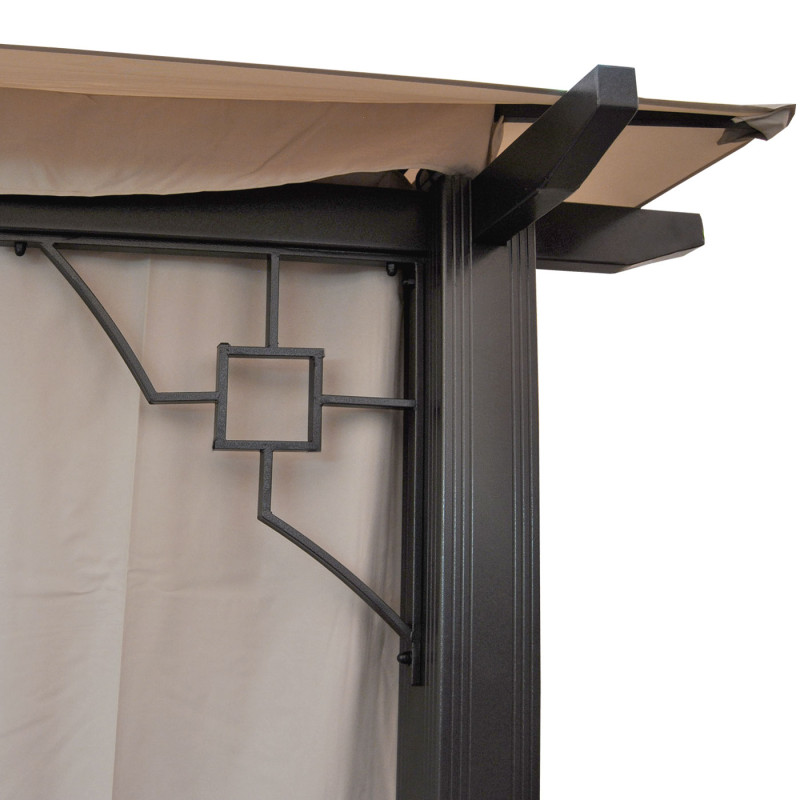 Pergola Mira, pavillon de jardin, cadre stable à 12cm avec paroi et moustiquaire - 4,5x3,5m