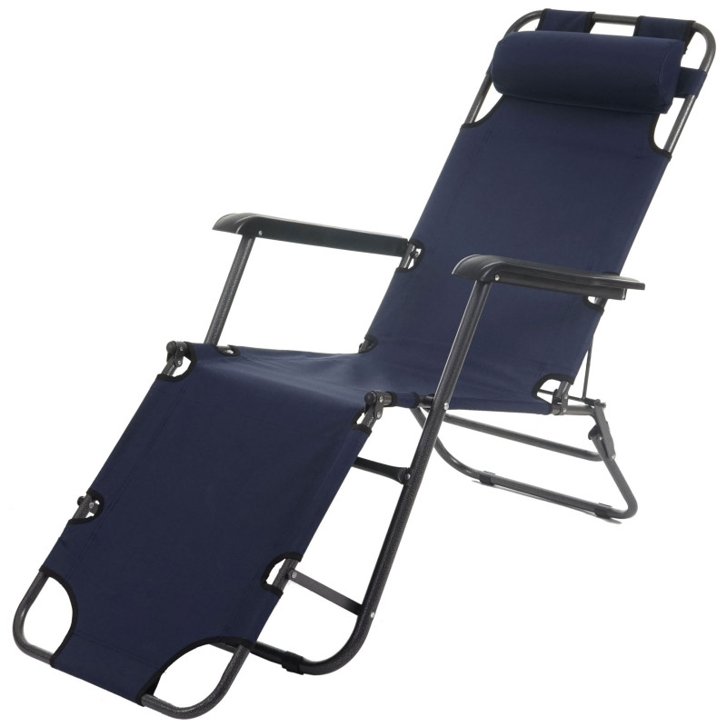 Bain de soleil Dendra, chaise longue relax, divan de piscine, polyrotin - bleu