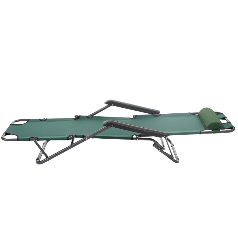 Bain de soleil Dendra, chaise longue relax, divan de piscine, polyrotin - vert