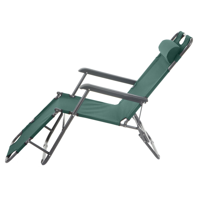 Bain de soleil Dendra, chaise longue relax, divan de piscine, polyrotin - vert