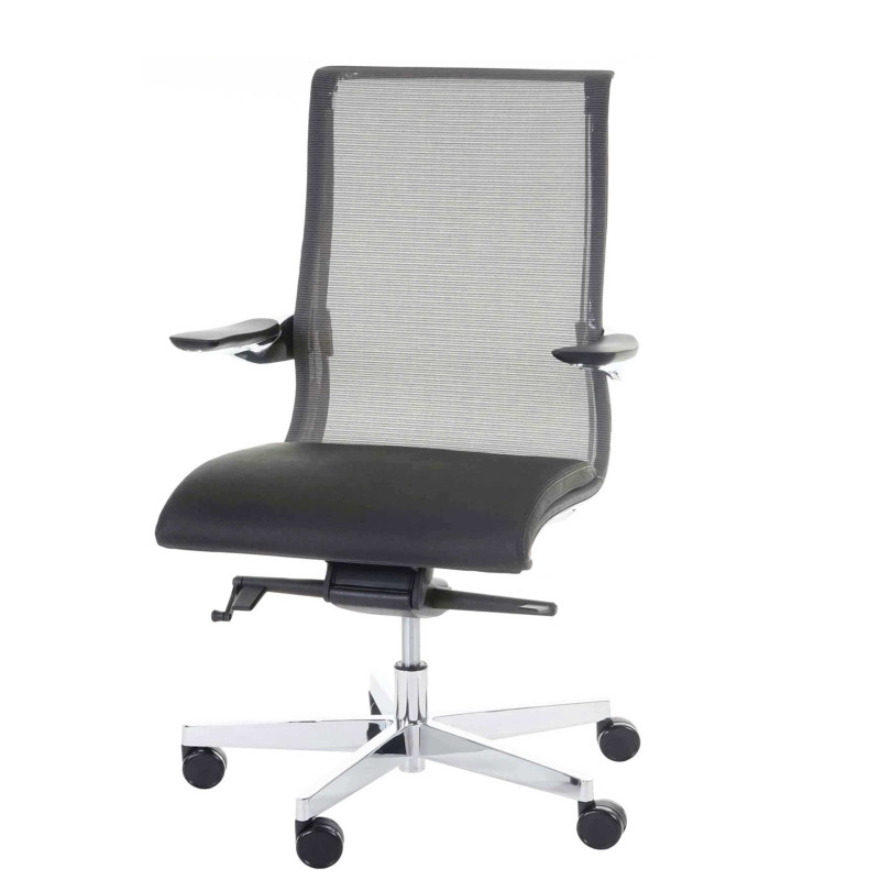 Chaise de bureau MERRYFAIR Saville, cuir et tissu, noir - standard