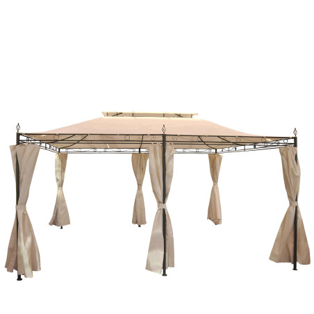 Pergola Mecina, pavillon de jardin, cadre en acier à 4cm avec paroi, 4x3m