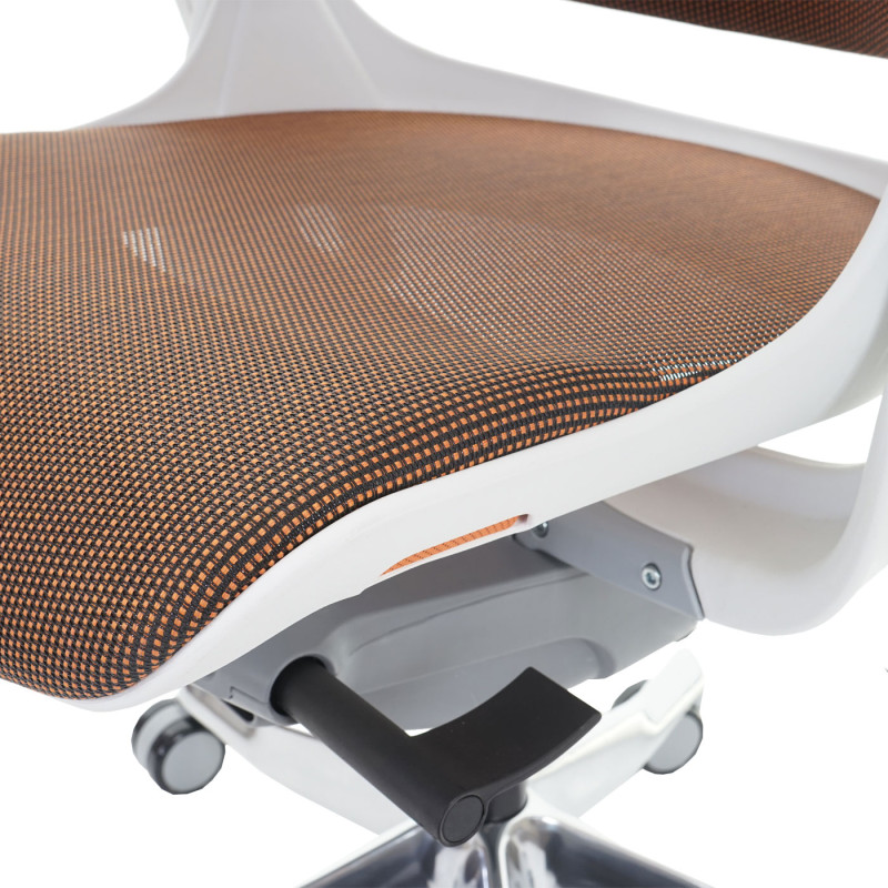Fauteuil de bureau MERRYFAIR Wau 2, chaise pitovante, rembourrage / filet, ergonomique - marron/orange