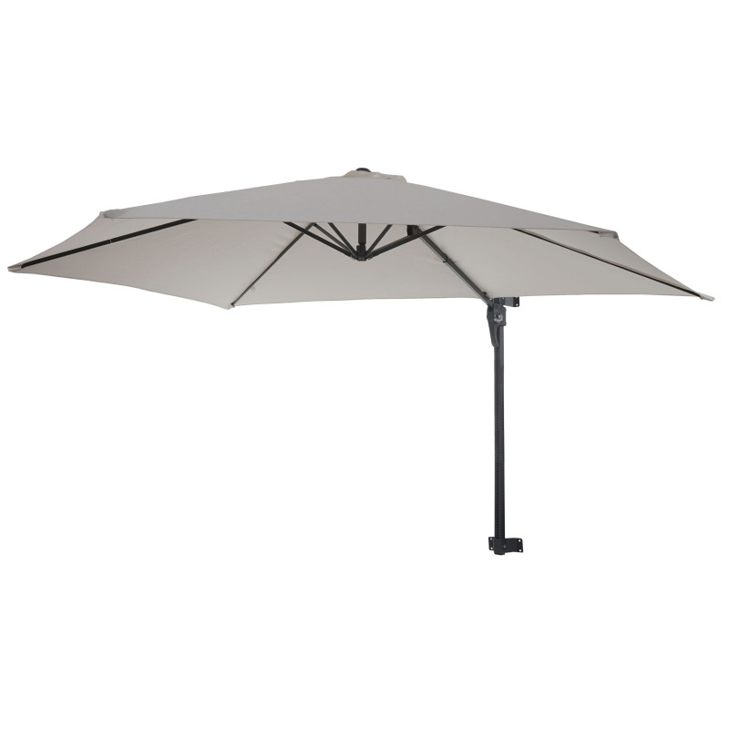 Parasol de mur Casoria, parasol déporté pour balcon ou terrasse, 3m inclinable - sable