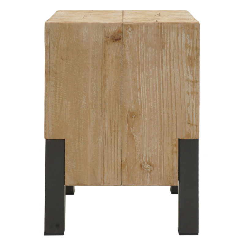 Table d'appoint Table de fleur, Métal industriel massif-bois certifié MVG, 46x32x32cm naturel