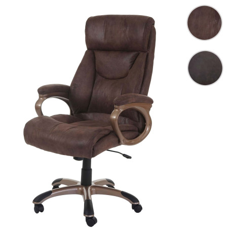 Fauteuil de bureau Dallas, fauteuil pivotant, charge 150kg, aspect daim - taupe