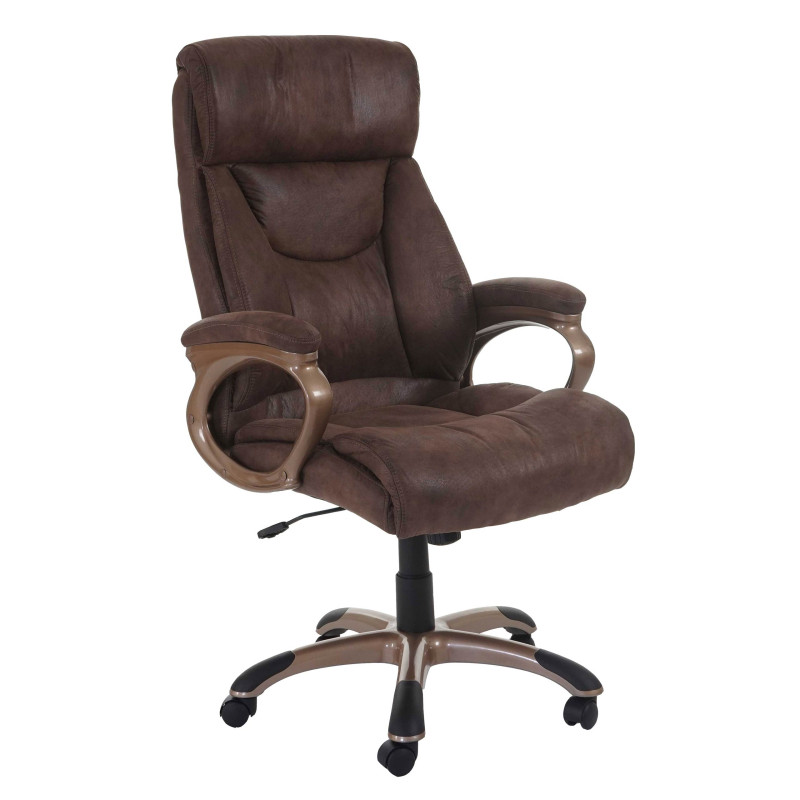 Fauteuil de bureau Dallas, fauteuil pivotant, charge 150kg, aspect daim - taupe