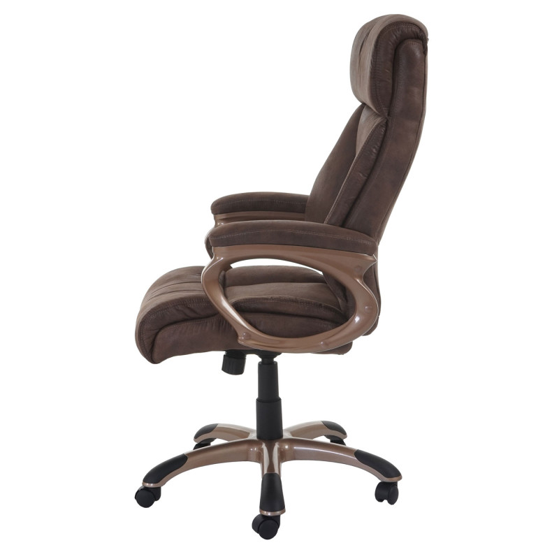 Fauteuil de bureau Dallas, fauteuil pivotant, charge 150kg, aspect daim - taupe