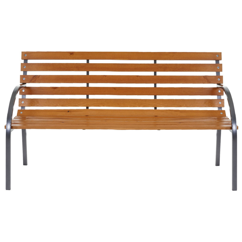 Banc de jardin Leoben, banquette, banc en bois, 150cm naturelle, laqué