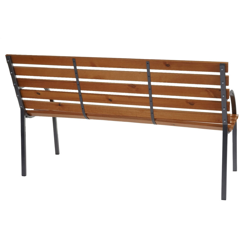 Banc de jardin Leoben, banquette, banc en bois, 150cm naturelle, laqué