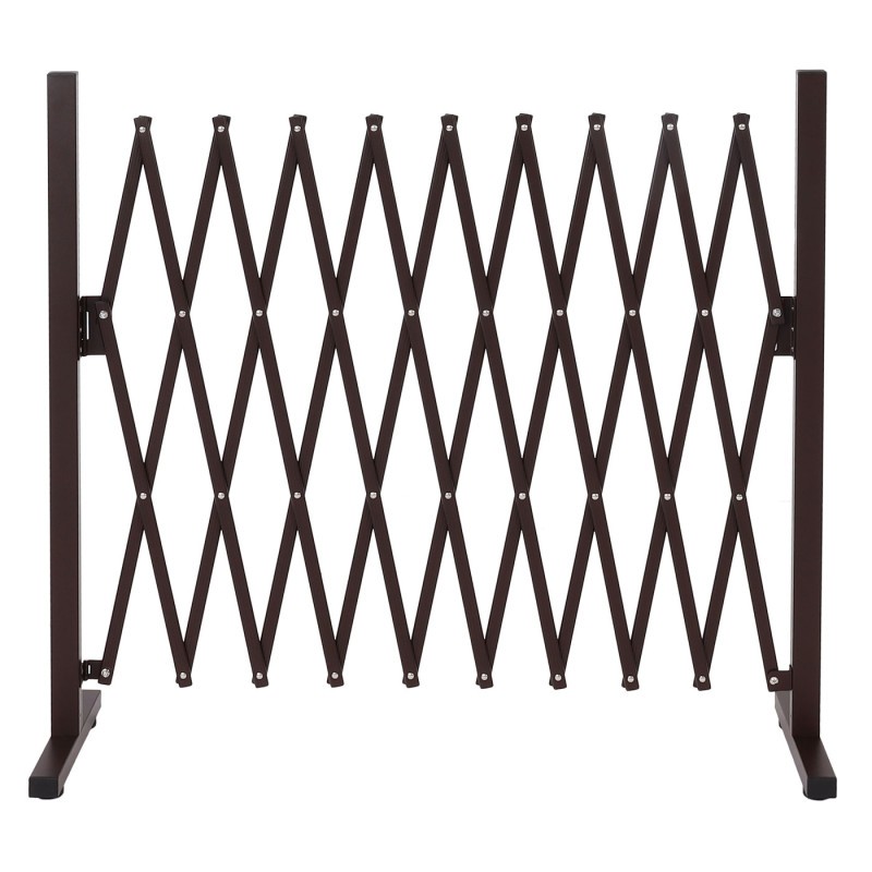 Barrière de sécurité en aluminium Grille de sécurité extensible pivotante en acier 103x36-265x31cm, marron