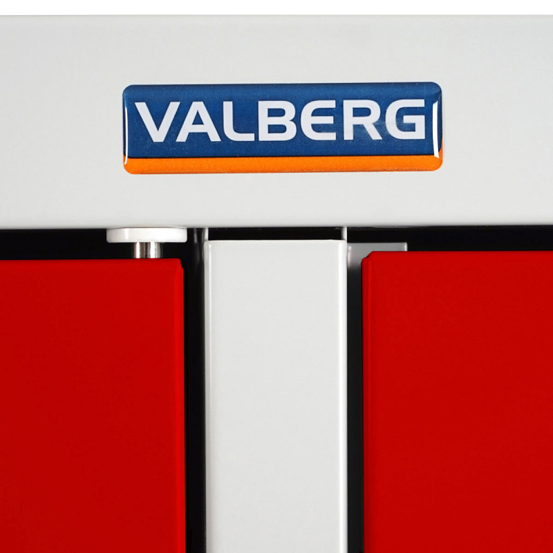 Vestiaire Valberg T335, coffre-fort en métal / acier, 8 casiers, 183x58x50cm - rouge