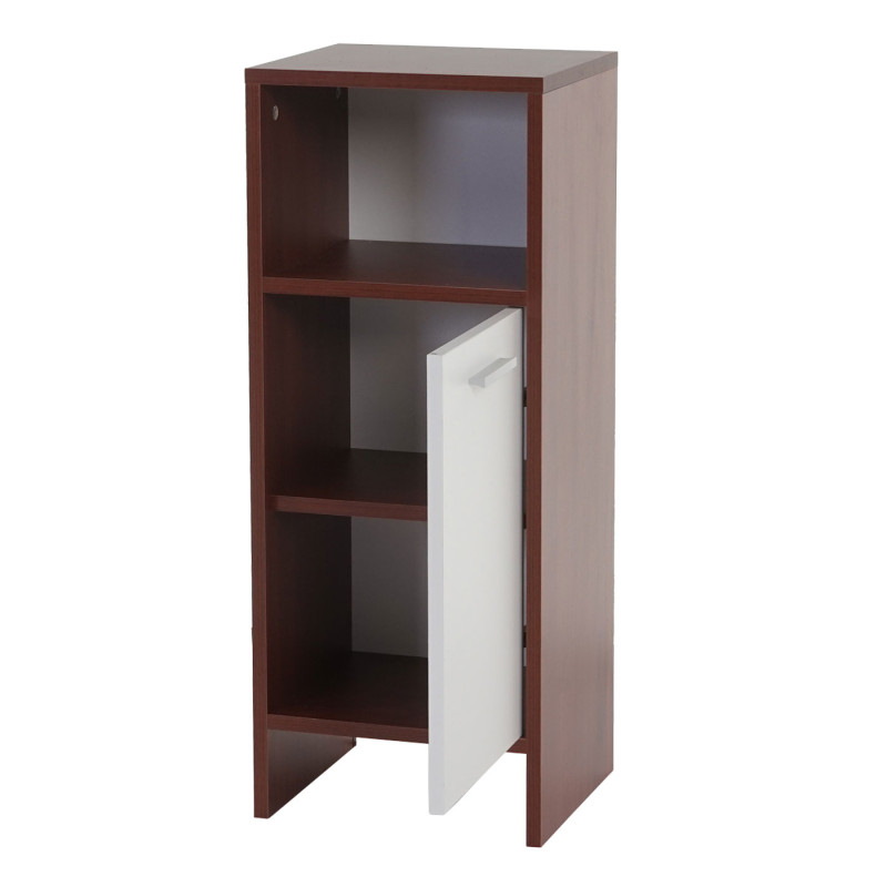 Commode Arezzo, commode / armoire de salle de bain, commode - 82x32x28cm - marron, portes blanches