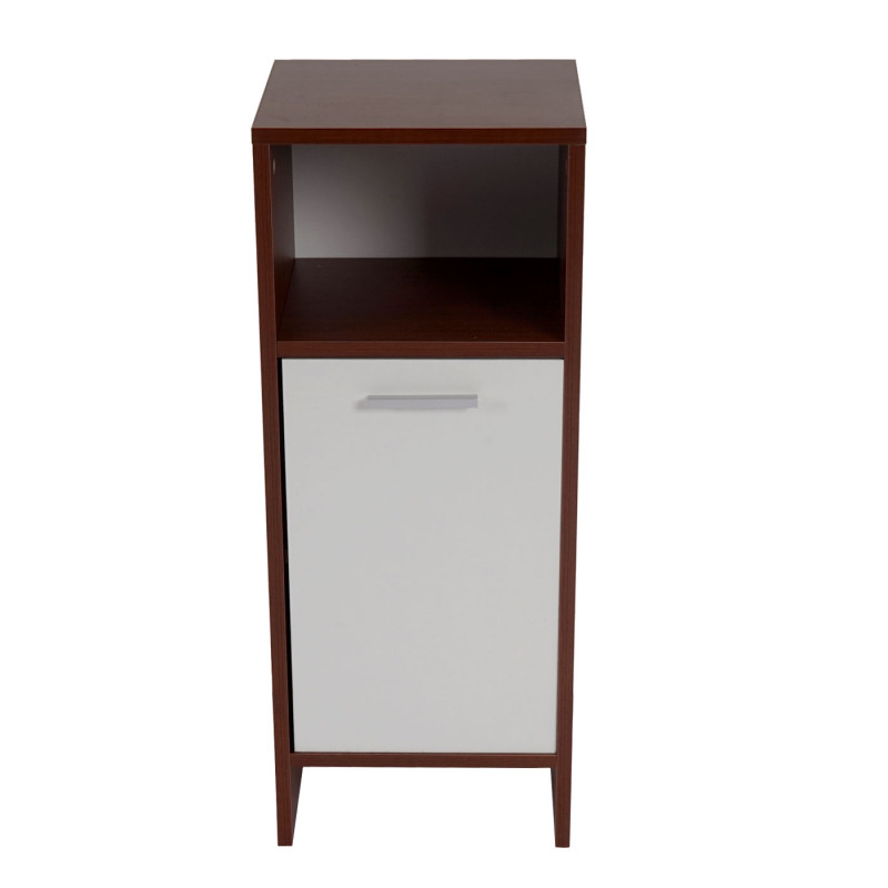 Commode Arezzo, commode / armoire de salle de bain, commode - 82x32x28cm - marron, portes blanches