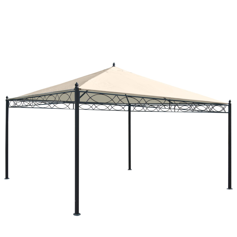 Pergola Cadiz, pavillon de jardin, cadre stable à 7cm - crème 4x4m