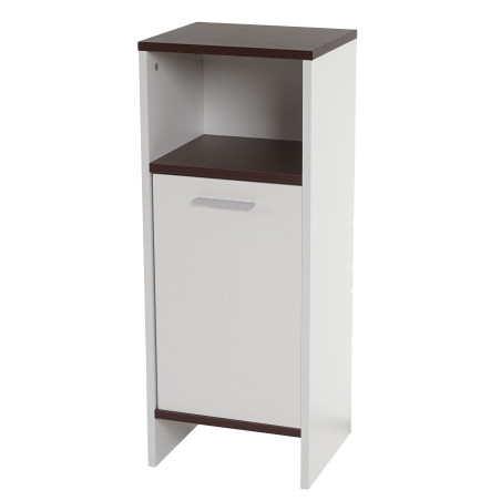 Commode Arezzo, commode / armoire de salle de bain, commode - 82x32x28cm - blanc, sols marrons